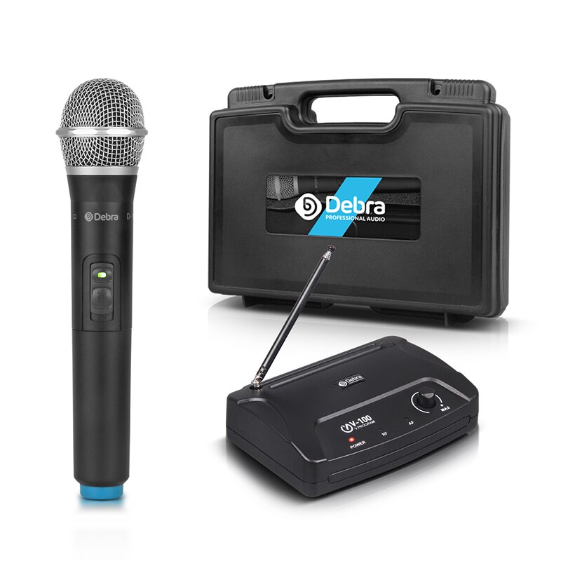 Debra Audio V-100 VHF Wireless Microphone Mic System With Portable Case with HandHeld or Lavalier & Heatset for karaoke: With Handheld Mic
