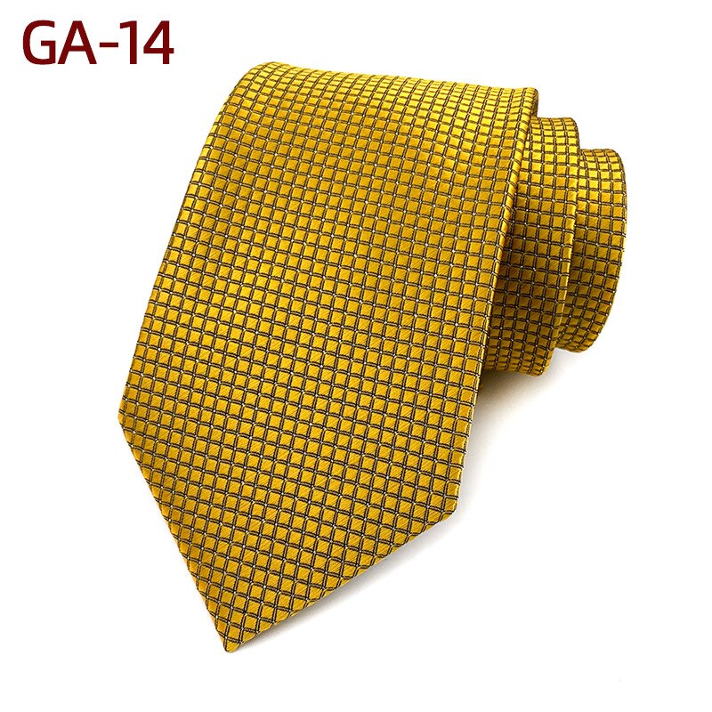 Mens Ties Silk Luxury Neck Tie 8cm Cravate Geometric PLAIDS&amp;CHECKS Tie Business Wedding Party Neck Tie for Men: GA-14