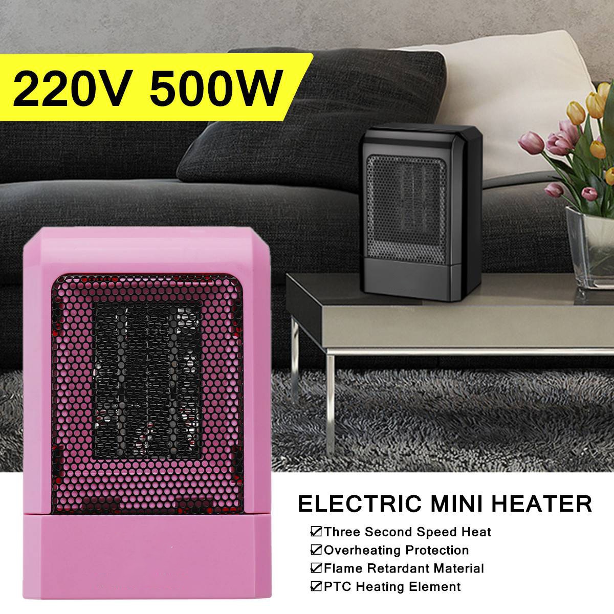 Elektrische Kachel 500W Draagbare Elektrische Mini Ventilator Kachel Winter Warmer Patio Kachels