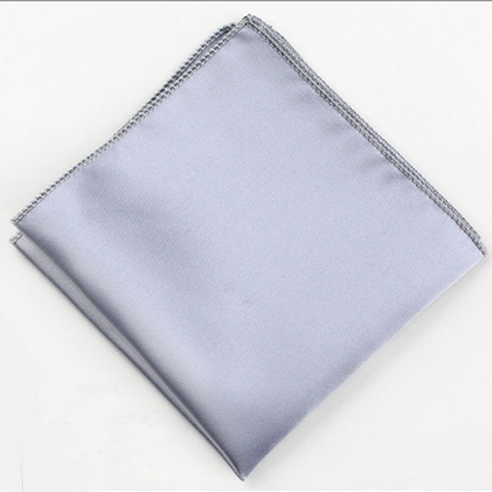 Foulards hankerchef Vintage soie Satin | Couleur unie anglais, costume hommes poche carré mouchoirs robe de mariage serviette de poitrine: silver grey