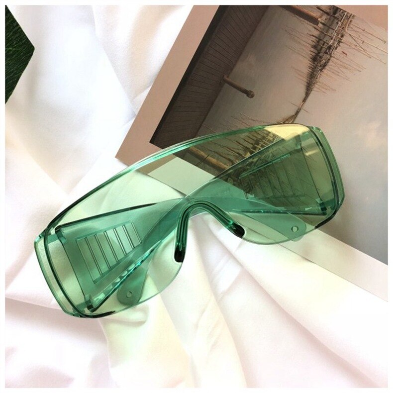 Anti-virus sikkerhedsbriller over briller blød klar pc antivirus tåge spray hospital: Grøn