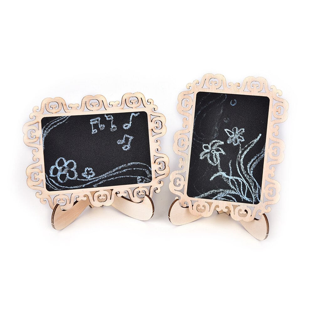 Mini Black Boards With Holders Vintage Lace Hollow Blackboard With Stand DIY Writing Message Board Office School Supplies