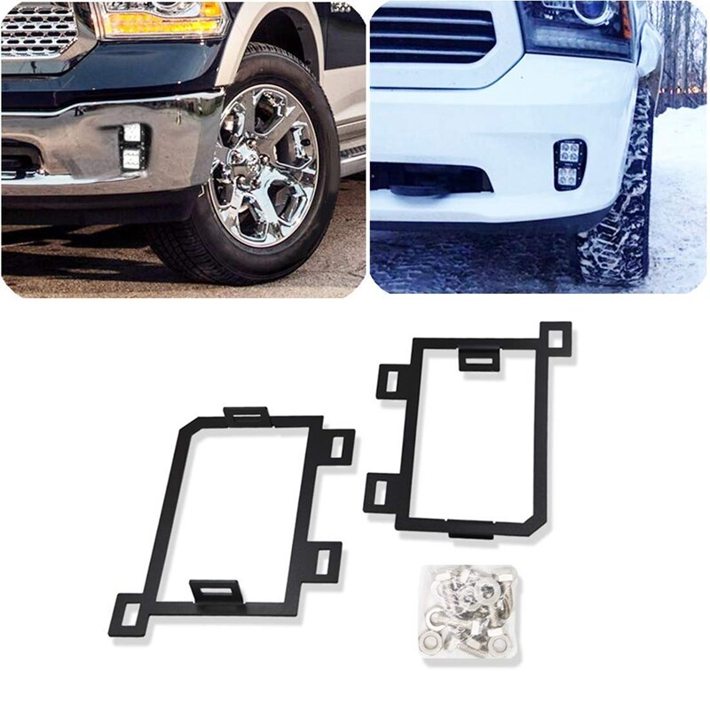 LED Fog Light Front- Bumper Mounting Brackets for Dodge Ram 1500 for 3 Inches LED Light Cubes: Default Title