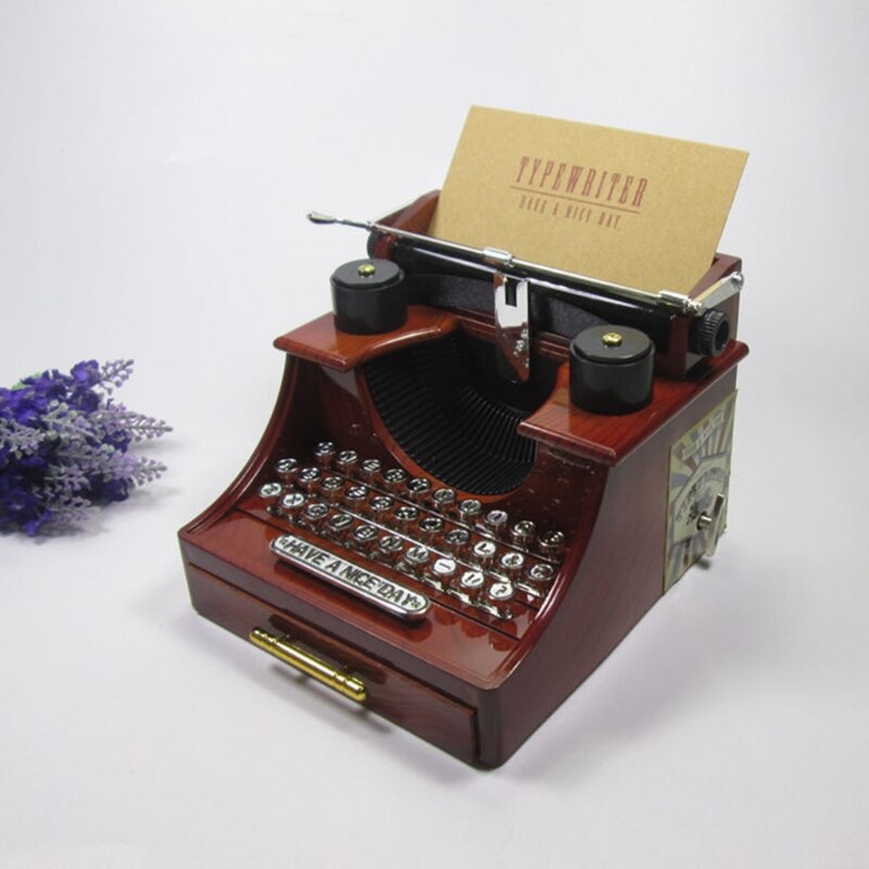 Vintage Schreibmaschine Musik Box Antike Musical Boxen Mechanische Geburtstag Hochzeit Spielzeug Tisch Dekor