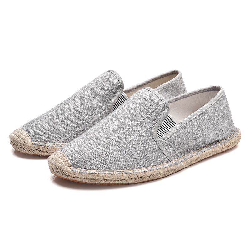 Espadrilles en toile de paille pour hommes, chaussures de sport, de marche, décontractées, été décontracté