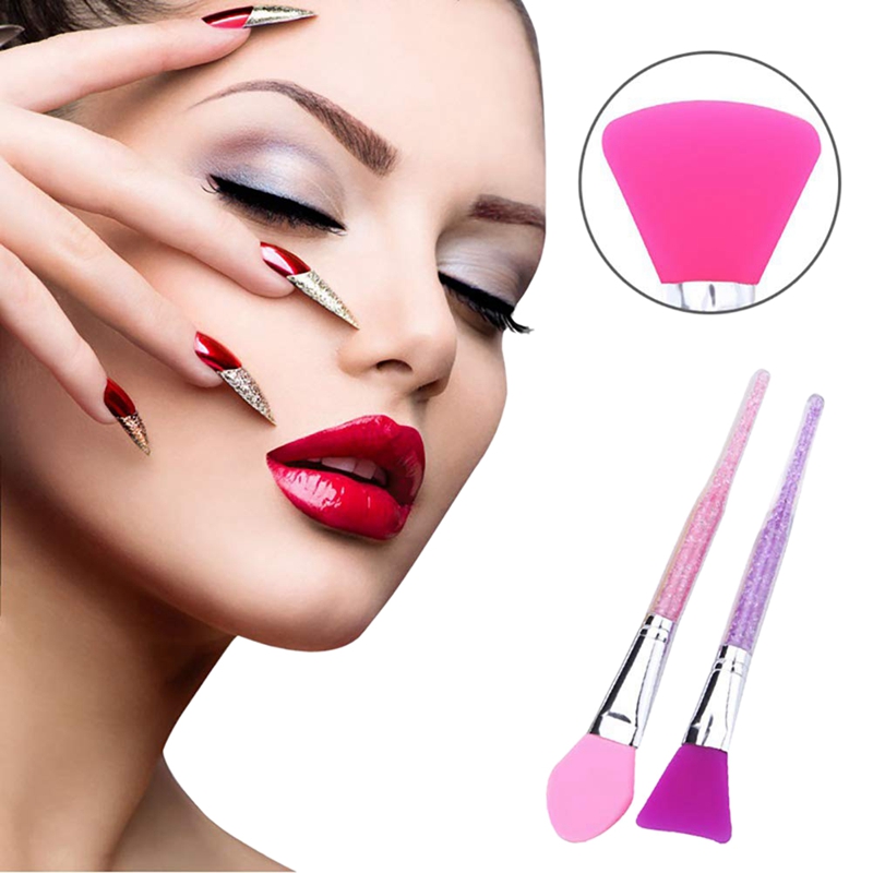 Maquillaje cepillo de 2 piezas de silicona brocha para máscara Facial herramienta de maquillaje de belleza mascarilla de barro Facial aplicador de la loción del cuerpo mantequilla aplicador