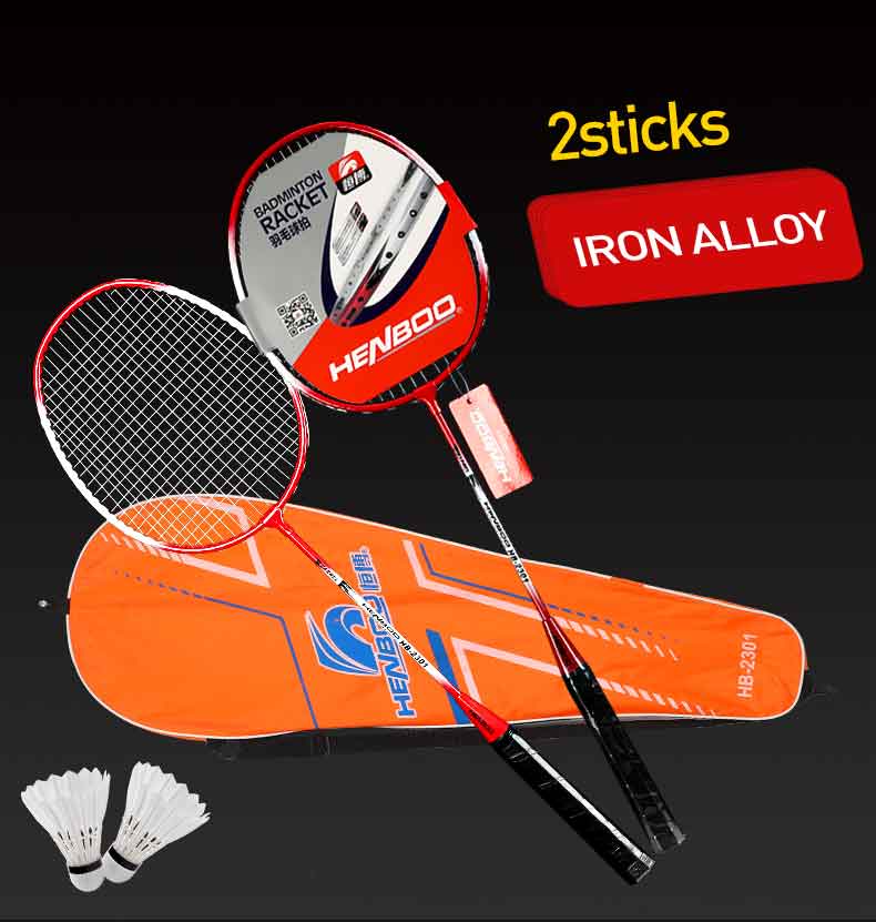 HENBOO Badminton Racket Set Family Double Badminton Racket Titanium Alloy Lightest Durable Standard Badminton 2301