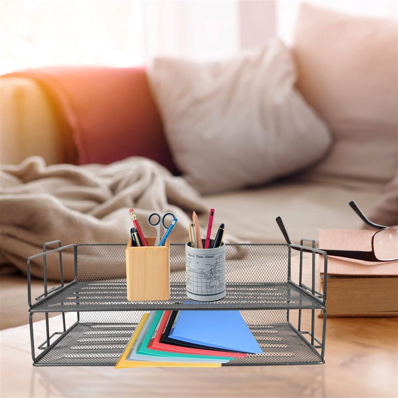 Documents File Organizer Office Books Storage Rack Metal File Storage Shelf