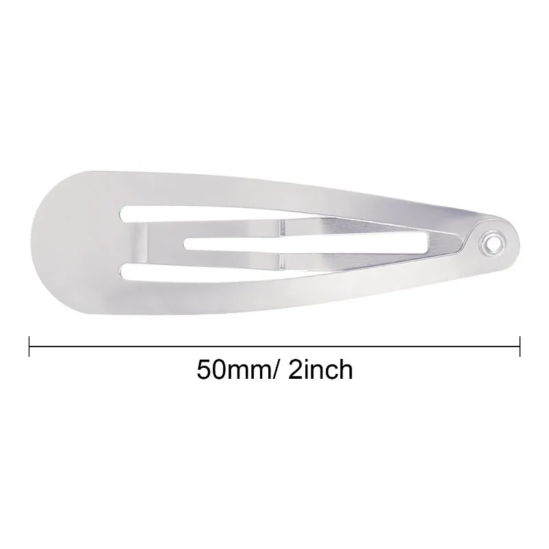 50pcs Y2K Silver Hair Clips BB Snap Clip Hairpins Base for DIY Handmade Barrettes Styling Tools Women Girl Hair Accessories