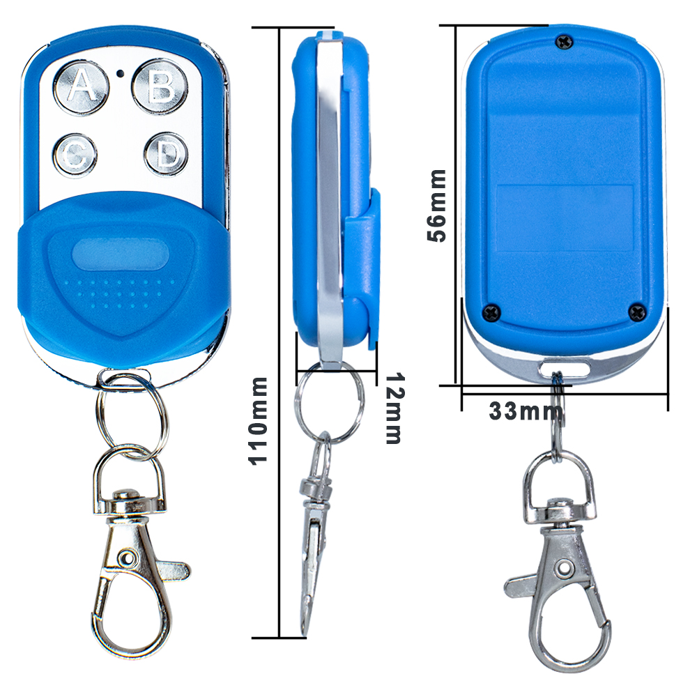 Garage Door Remote Control Universal Duplicator Multi-Frequency 433mhz 868mhz 280-868 Fixed& Rolling Code Gate Controller: WHITE