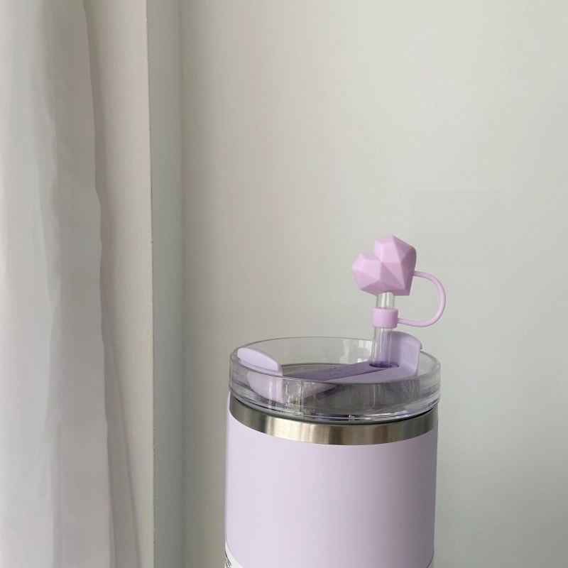 Corações bonitos palha cobre tampa para stanley copo acessórios tumbler 40oz kawaii silicone palha rolha dicas capa para canudos de 10mm