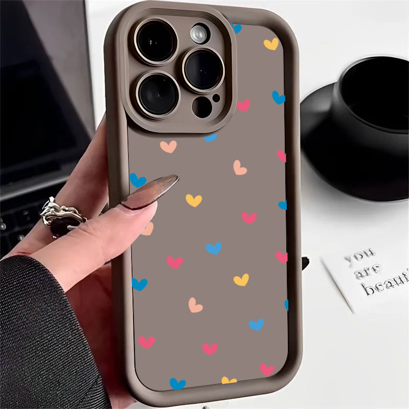 Funda de teléfono para OPPO Reno 13 F 13FS 5G /Reno13 F FS 4G, funda protectora de silicona suave con forma de corazón de amor y estrellas a la: aluminio / Color claret