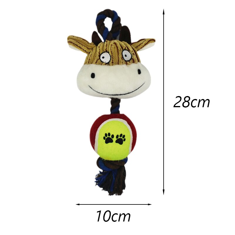 Djur form sällskapsdjur hund uppstoppade leksaker för små hundar plysch pipande valp katt tugga leksak yorkshire terrier mascotas perros accesorios: Tennis ko