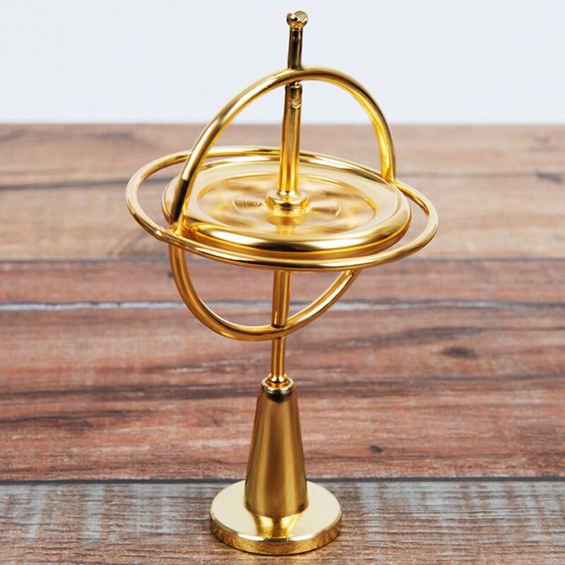 Creatieve Wetenschappelijke Educatief Metalen Vinger Gyroscoop Gyro Top Druk Verlichten Klassieke Speelgoed Traditionele Leren Speelgoed Voor Kinderen: Golden