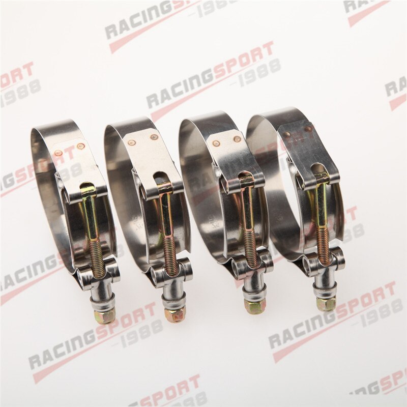 4 st 1.25 " tum turbo rör slangkoppling t-bult klämmor rostfritt stål 37-42mm