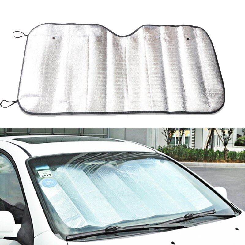 1Pc 130Cm * 60Cm Auto Achterruit Voorruit Zonnescherm Front UV Beschermen Reflector Zonnescherm Voor Auto window Covers Zonneklep Zilver