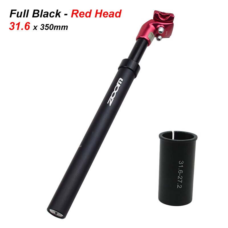 ZOOM Mtb Suspension Telescopic Seatpost Adjustable Seat Post Bike Saddle Rod Aluminum 27.2 Tube tija sillin carbono canote: 31.6x350mm Red