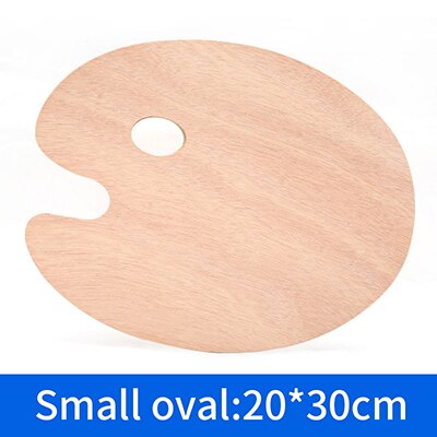 BGLN 1Piece Wood Oval Square Oil Painting Palette Oil Paint Ellipse Drawing Palette Paleta School Art Supplies: Small Oval