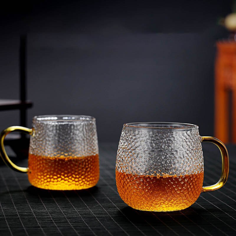Gehämmert Wasser Tasse Mit Griff Glas Tee Tasse Haushalt Bier Saft Tasse #1