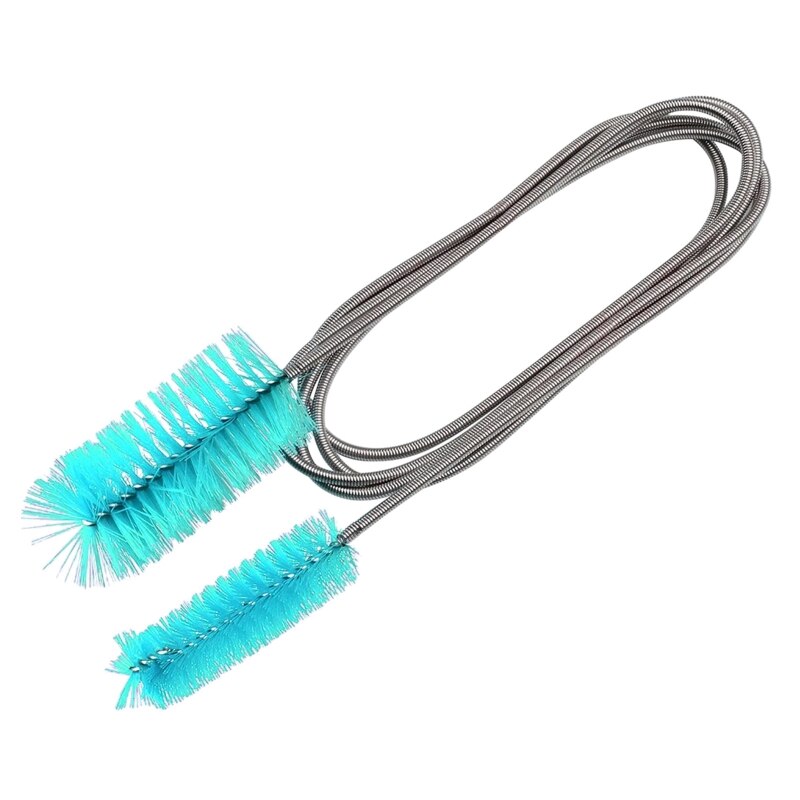 H4GD Flexible Cleaning Brush Double-Ended Hose Brushes Stainless Steel Long Tube for Fish Tank Aquarium U-Shaped Bent Pipes