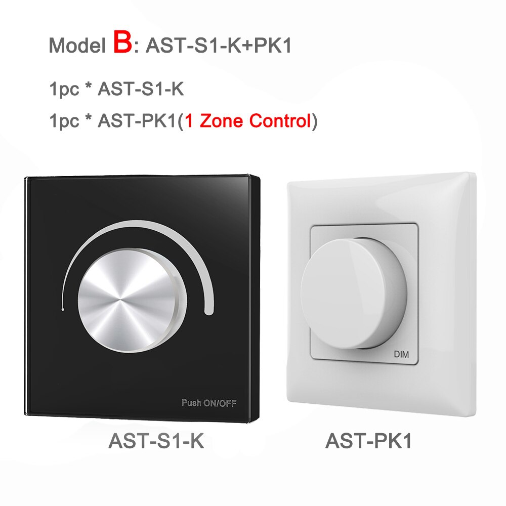 LED Dimmer Switch 220V 230V 110V AC Rotary Dimmable Wireless RF 2.4G Remote Smart Wifi Triac Dimmer for LED Lamp Bulb Light S1-K: Model B