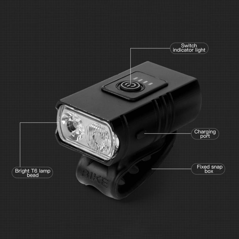 USB Charging Bike Lights Bicycle Lights Front Headlight + Rear Taillight Bicycle Flashlight Warning Light Riding Headlight