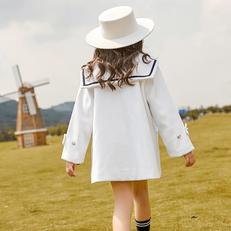 Tieners Meisjes Jas Winter Kinderen Outerwaer College Style Thicken Overjas Meisjes Wollen Jas Kinderkleding