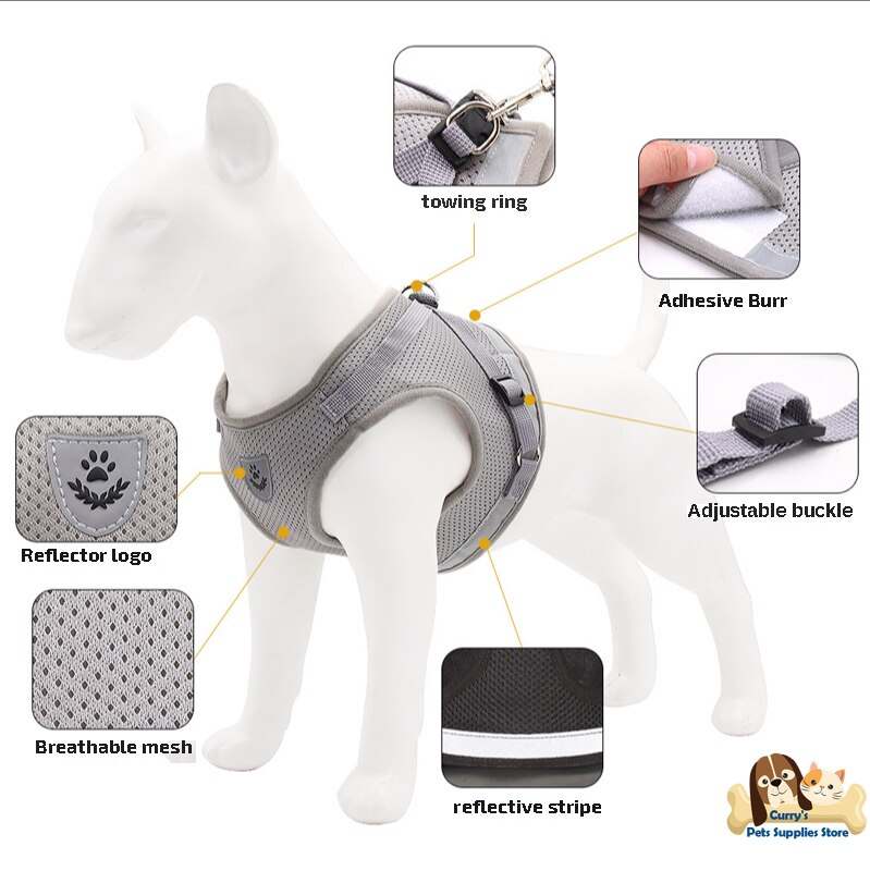 Pets Supplies Puppy Chihuahua Accessories Vest for Small Dog Harness Straps+Leash Lanyard Belt Set Walking Tractor Cheap Product