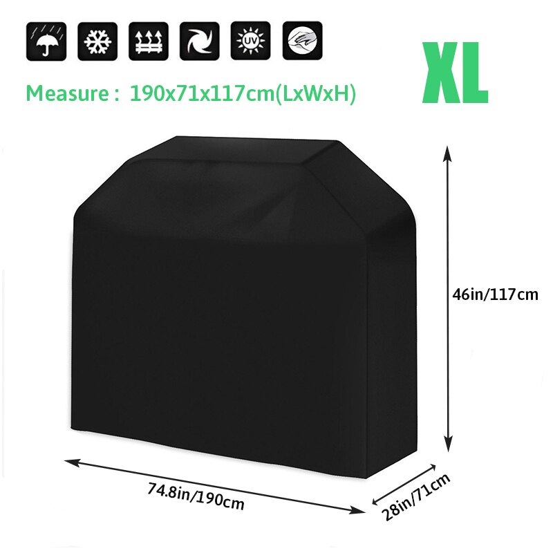 Waterproof BBQ Grill Cover Barbeque Cover Anti Dust Rain UV For Gas Charcoal Electric Barbe Barbecue Accessories Outdoor Garden: XL