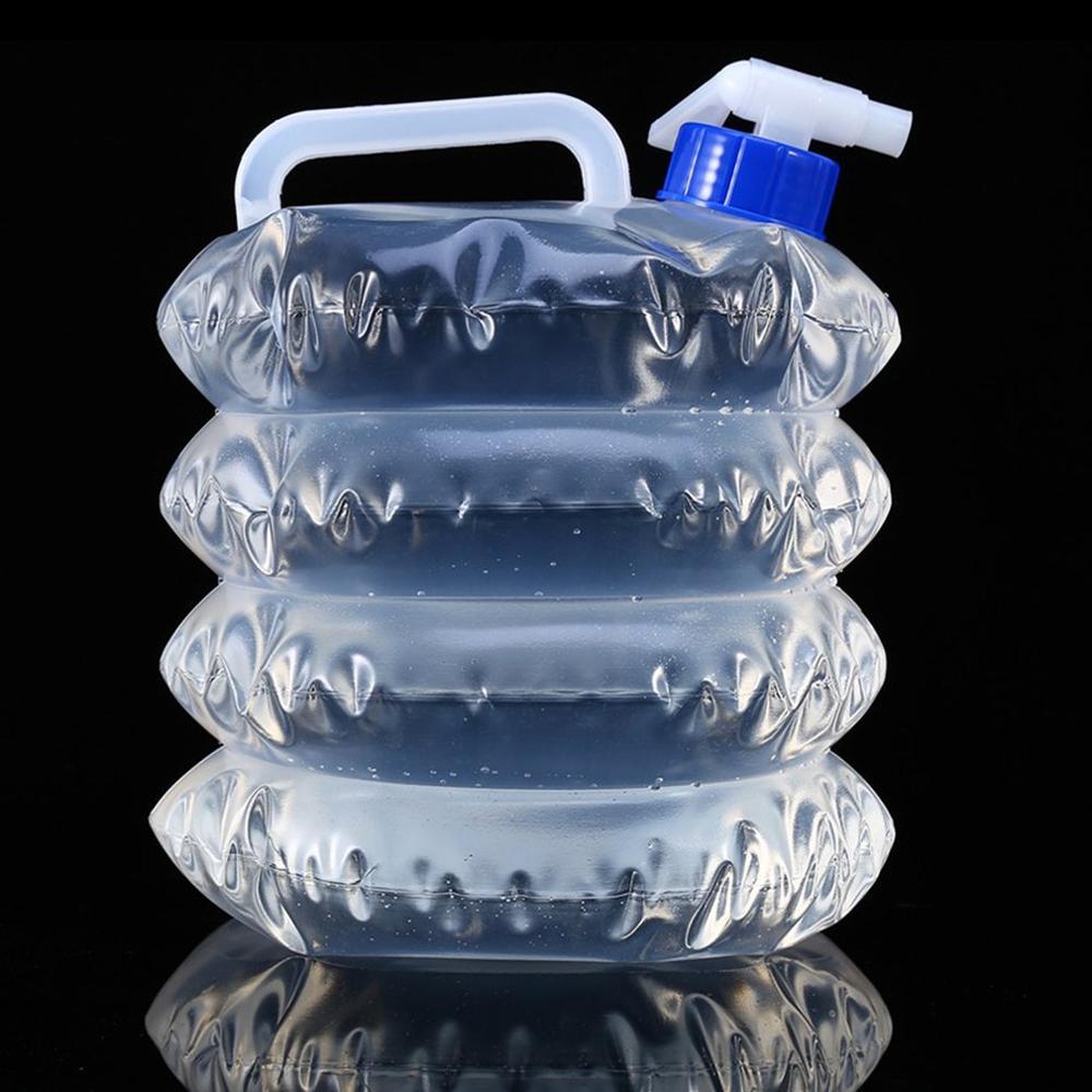 15L draussen Faltbare Faltbare Wasser Taschen Container Camping Wandern Tragbare Überleben Wasser Lagerung Träger Tasche