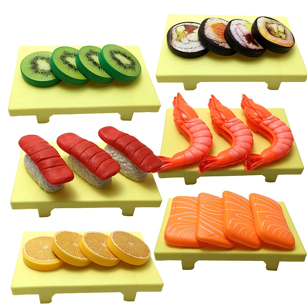 Bambini Cucina di Taglio Giocattoli Sushi, Pesce, Carne di Manzo, Gamberetti Giochi Di Imitazione In Miniatura di Plastica Cibo Ragazze Bambini Education Regalo Del Giocattolo