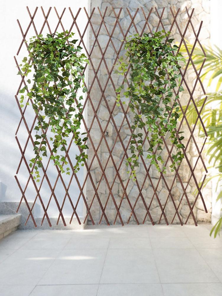 Cerca de madera duradera y retráctil, marco de escalada de plantas, enrejado de decoración, Panel de valla de pared, enrejado de escalada de plantas para jardín