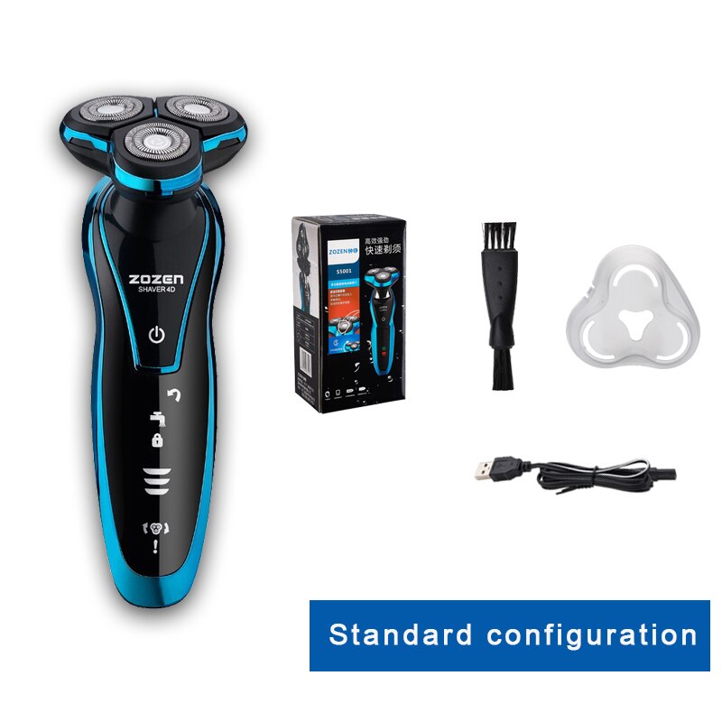 Electric Razor zozen Electric Shaver Rechargeable Shaving Machine for Men Beard Razor Wet-Dry Dual Use Water Proof Fast Charging: ZN 1280-1
