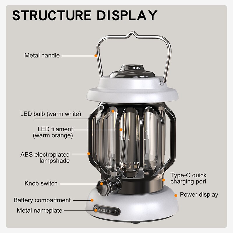 retro turystyczna latarnia zewnętrzna metalowa dekoracyjna wodoodporna lampa stołowa akumulator ciepły biały wystrój latarnia robić ścieżki ogrodowej