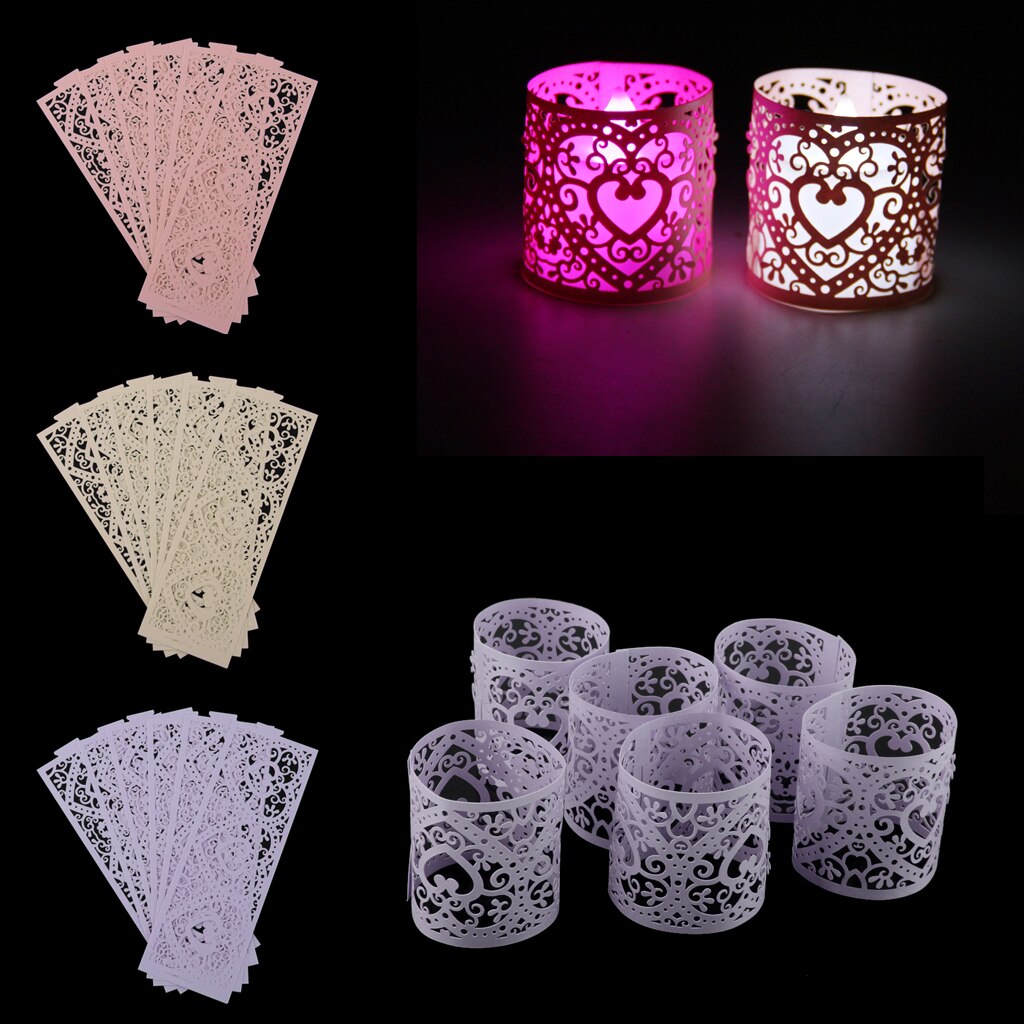18pcs Table Decorations Wedding Party Tea Paper Tea Light Tea Heart Card for Wedding Christmas Party Table Decorations