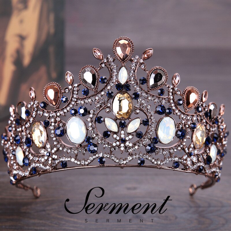 SERMENT Charm Princess Bridal Crown Tiaras Crystal Zircon Silvered Crown Bride Wedding Hair Accessories