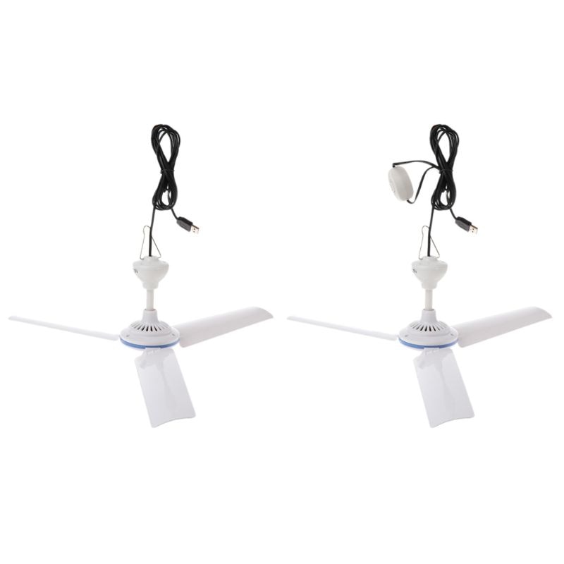 Ventilador de techo de 5V CC, Enfriador de aire para cama portátil USB, Camping, exterior, Mini Camper colgante, colgador de tiendas