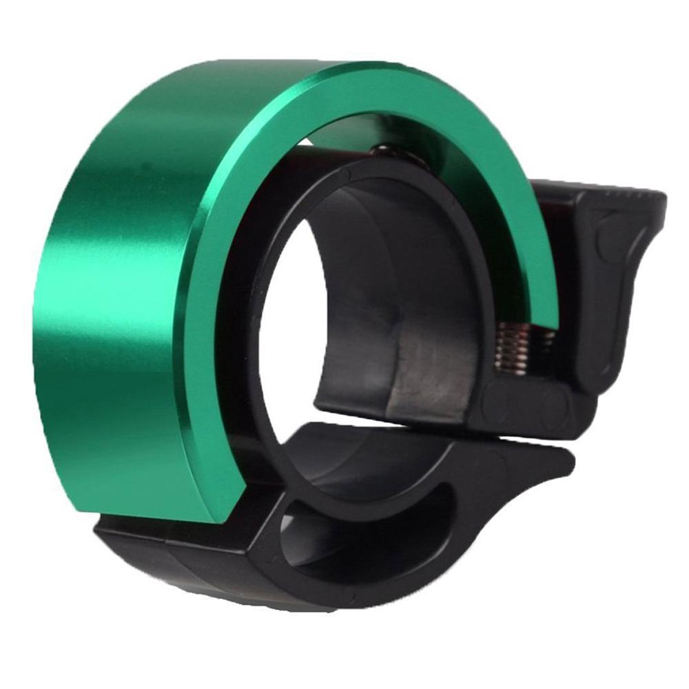 Sonnette de vélo en alliage d'aluminium de type q pour le cyclisme vtt, sonnette de vélo en alliage à 90db cornes, anneau d'alarme pour guidon de vélo: Vert