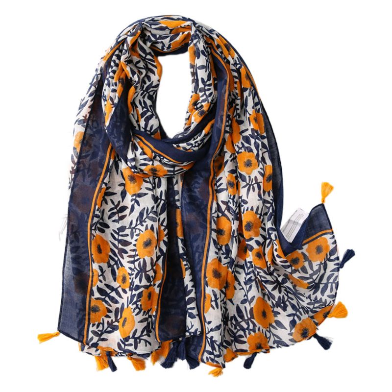Bohemien Jahrgang Große Schal Geometrische Paisley Blumen- drucken Quasten Schal wickeln N58F: A