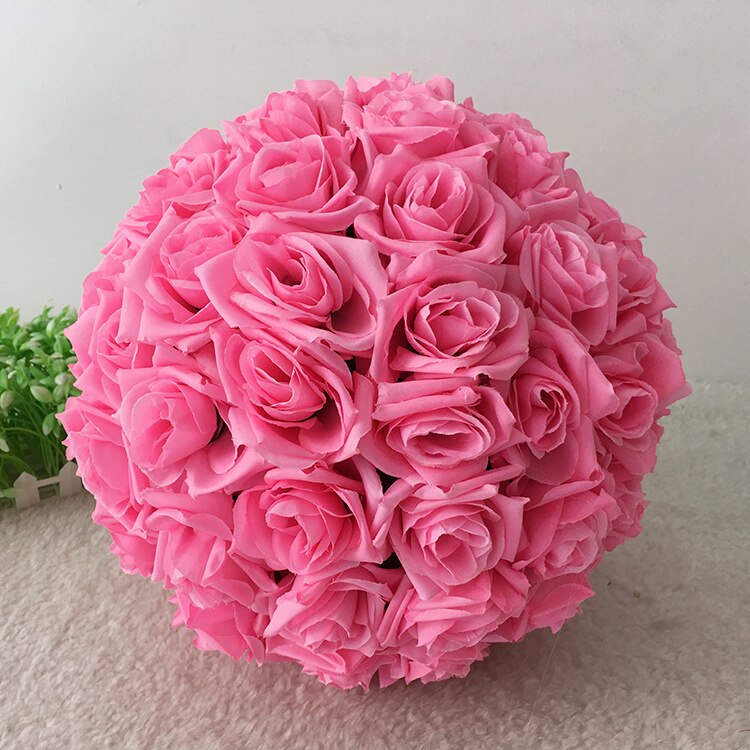 Boule de roses artificielles en soie, 30cm, fausses fleurs, pour un Bouquet de la mariée, pour une décoration de mariage, pour une voiture, pour la maison: as photo 5