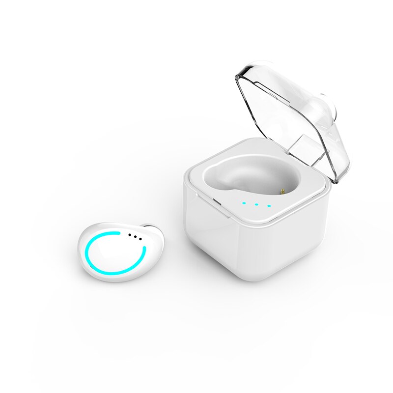 Single Ear Bluetooth Oortelefoon 5.0 In Oor Muziek Draadloze Oordopjes Sport Onzichtbare Oordopje Headset Een-Knop Stereo Oortelefoon: WHITE