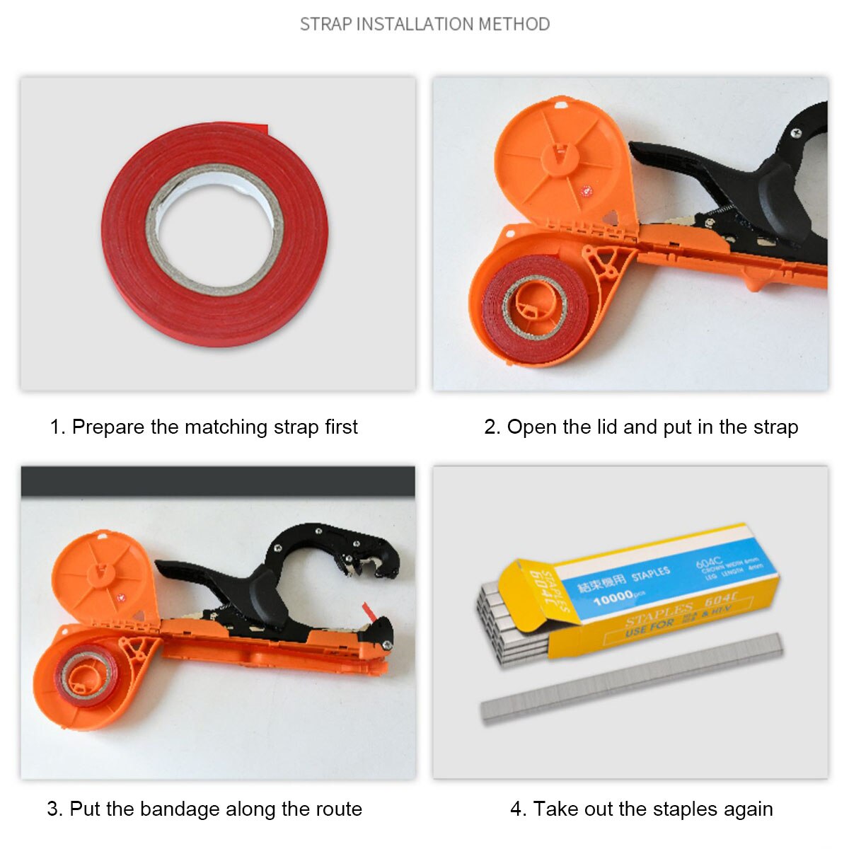 Plant Tying Machine Branch Tapener Adjustable Opening 5cm Max Plant Tie for Vine Garden Tool