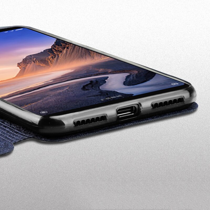 Coque à rabat en cuir et Silicone pour Xiaomi Mi MAX3, étui Original résistant aux chocs, style business, Mofi 360