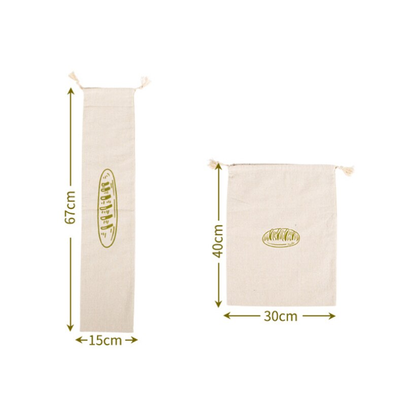 1PC Reusable Linen Bread Bags Homemade Craft Bread Storage Bag with Drawstring Bread Storager TXTB1