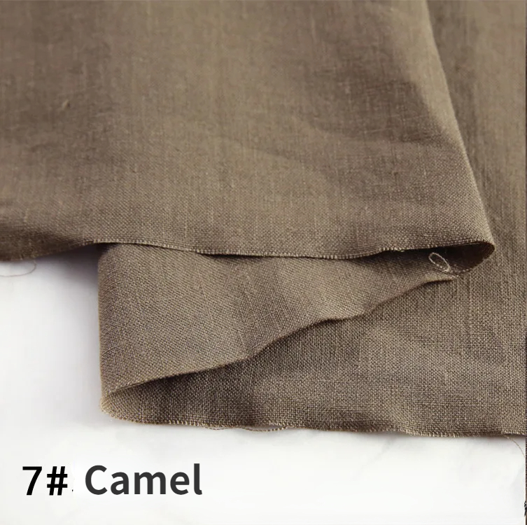 Ropa de lino , tela de cáñamo por metro, piedra fina lavada, lino de de , pantalones de vestir de verano, tela de ramio: Negro