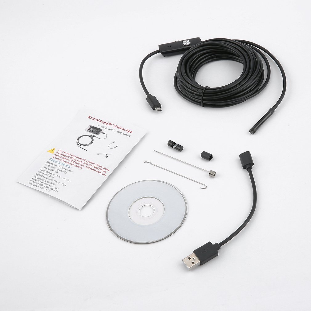 5.5Mm Endoscoop Usb Mini Camera Flexibele IP67 Waterdichte Micro Usb Inspectie Borescope Camera Voor Android 6 Led Verstelbare