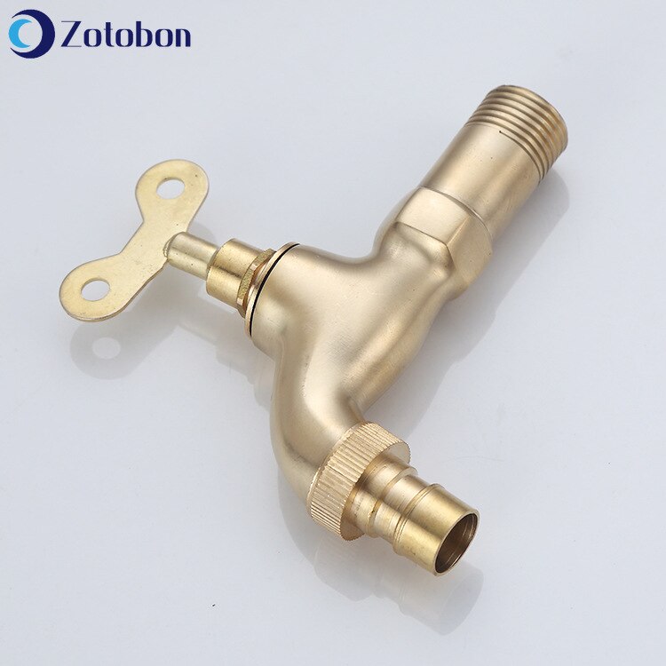 ZOTOBON Copper Single Cold Faucet Washing Machine Tap Wall Mounted Bibcock Kitchen Sink Taps Bathroom Basin Mop Faucets F313