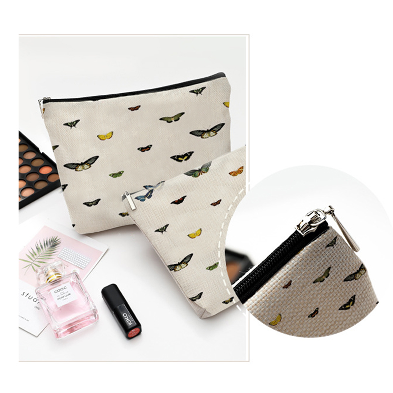 Borsa da toilette da viaggio per donna organizza foglie di piante verdi tropicali stampa borsa cosmetica borsa da trucco portatile per signora borsa per lavaggio