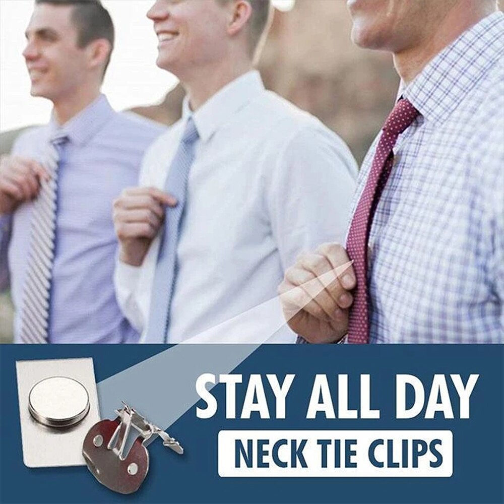 Invisible Tie Clip Magnetic Tie Stay Clip for Men Valentine's Day Father Gentleman Shirt Wedding Tie holder