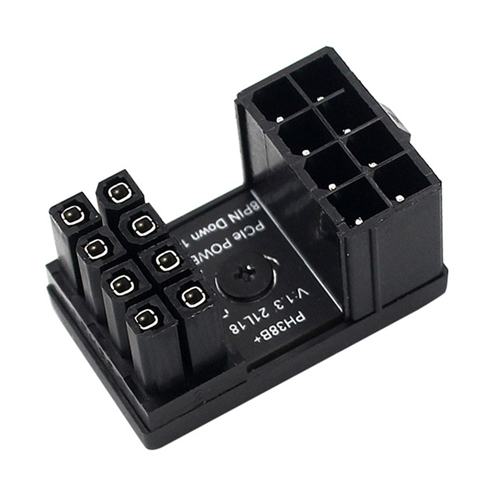 Turn Connector 8 Pin Power Adapter Board 6 Pin GPU Power Board 180 Degree Angle for Desktops Graphics Card: Blue